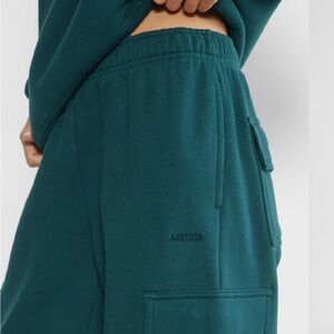 Aritzia Teal cargo sweatpants